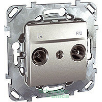 MGU5.453.30ZD - Unica top розетка tv/fm, проходная, алюминий