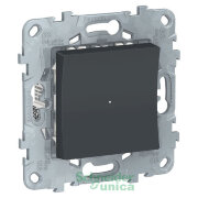 NU553754 - UNICA NEW релейный выключатель Wiser нажимной, 10А, антрацит