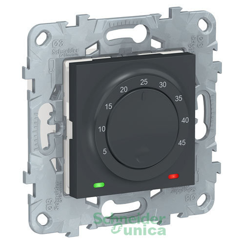 NU550354 - UNICA NEW термостат теплого пола, 10А, выносной термодатчик, антрацит