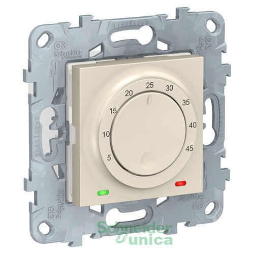 NU550344 - UNICA NEW термостат теплого пола, 10А, выносной термодатчик, бежевый