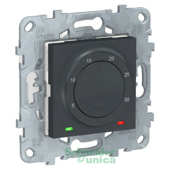 NU550154 - UNICA NEW термостат электронный, 8А, встроенный термодатчик, антрацит