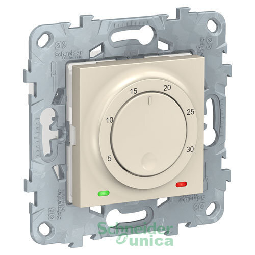 NU550144 - UNICA NEW термостат электронный, 8А, встроенный термодатчик, бежевый