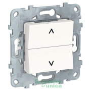 NU520718 - UNICA NEW выключатель для жалюзи, 2-клавишный, кнопочный, 2 х сх. 4, белый