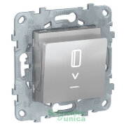 NU528330 - UNICA NEW выключатель карточный, с подсветкой, 10 А, алюминий
