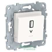 NU528318 - UNICA NEW выключатель карточный, с подсветкой, 10 А, белый