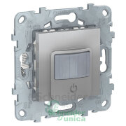 NU552730 - Unica new датчик движения wiser c универсальным кнопочным Led диммером, алюминий