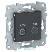 NU545454 - UNICA NEW розетка R-TV/SAT, одиночная, антрацит