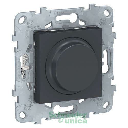 NU551654 - UNICA NEW LED СВЕТОРЕГУЛЯТОР Wiser повор-наж, универсальный 7-200Вт, антрацит