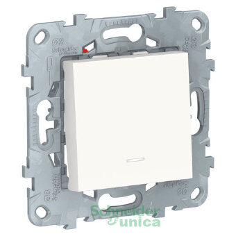 NU520518N - UNICA NEW переключатель 1-клавишный, перекрестный, с подсветкой, сх.7а, белый