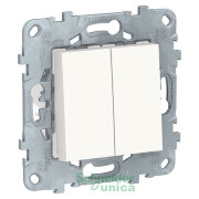 NU521518 - UNICA NEW переключатель 2-клав, перекрестный, 2 x сх. 7, 10 AX, 250 В, белый