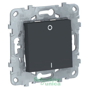 NU526254 - UNICA NEW выключатель двухполюсный, 1-клавишный, сх. 2, 16 AX, 250 В, антрацит